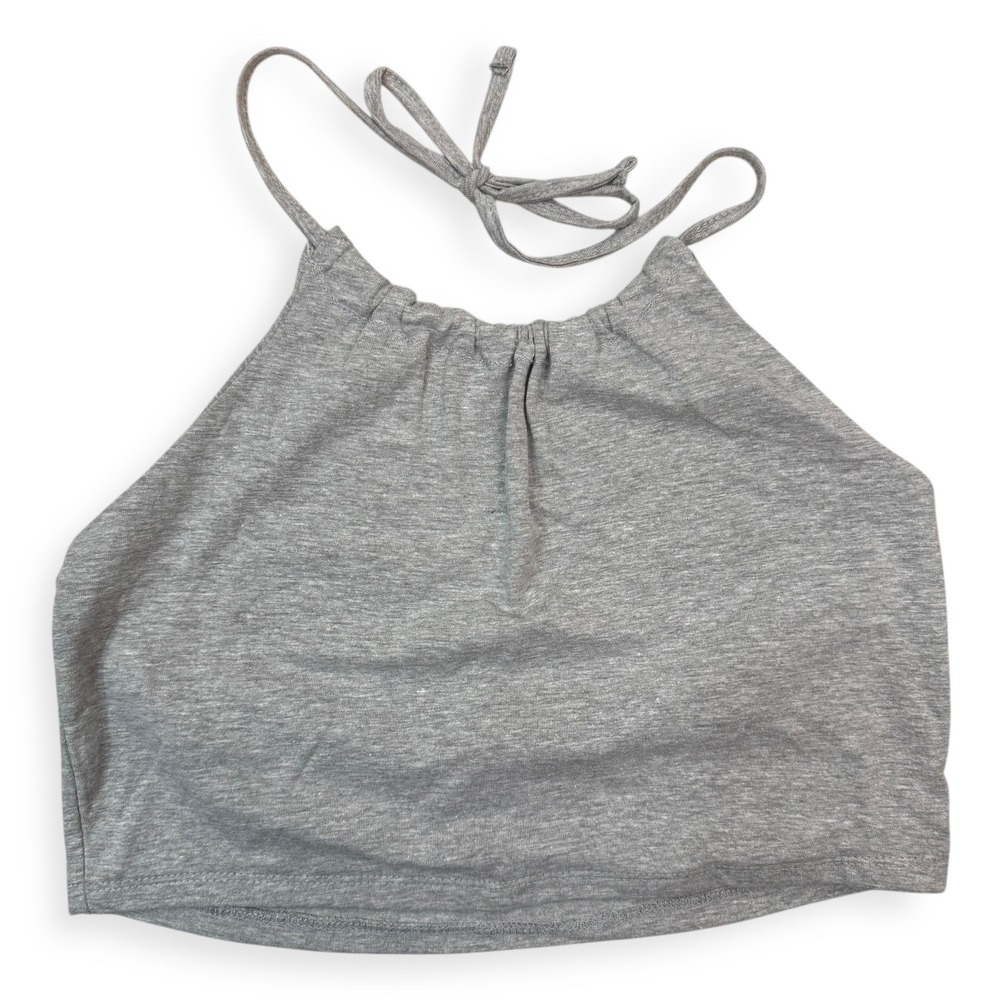 Urban Rebel Grey Halter Tie Neck Cropped Tank‎ Large